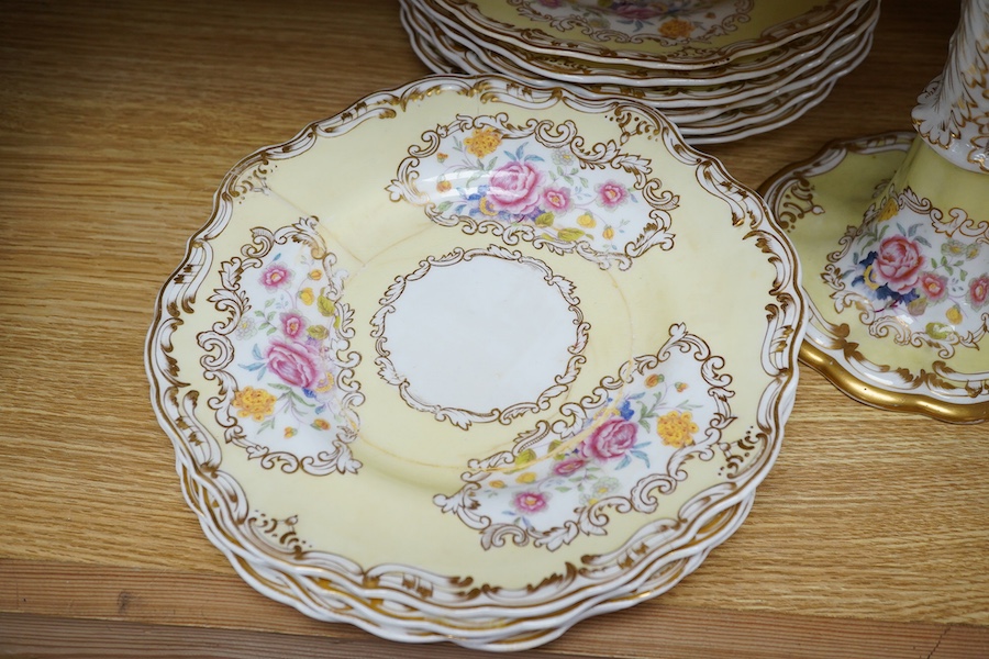 A Copeland and Garrett seventeen piece part dessert service. Condition - poor